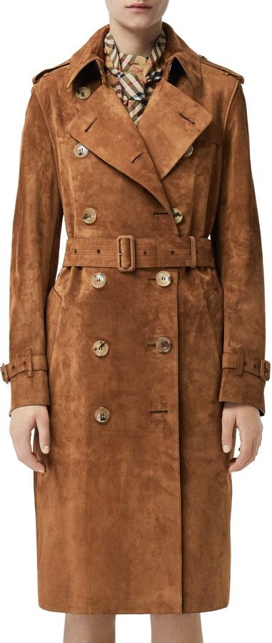 Burberry Haddington Suede Trench Coat 